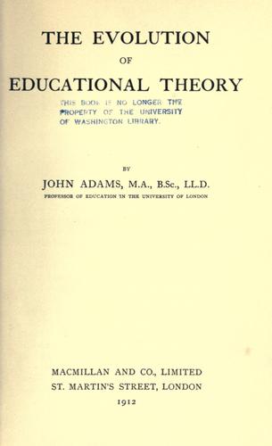 The evolution of educational theory