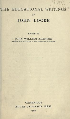 The educational writings of John Locke