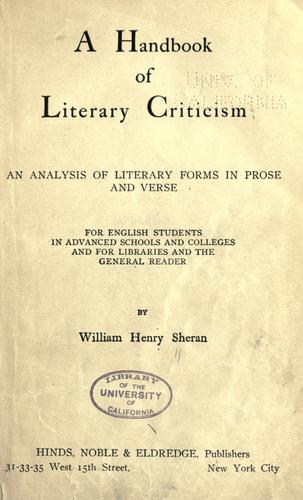 A handbook of literary criticism