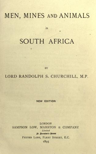 Men, mines and animals in South Africa