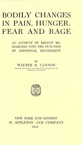 Bodily changes in pain, hunger, fear and rage