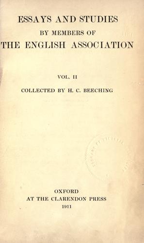 Essays and studies by members of the English Association