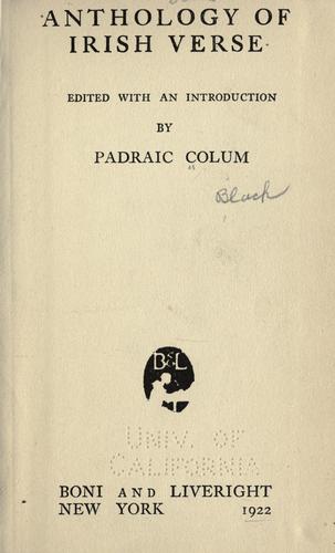 An anthology of Irish verse