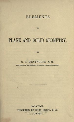 Elements of plane and solid geometry