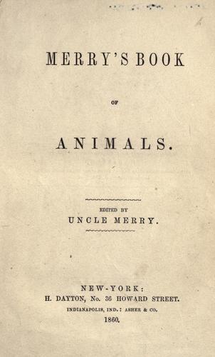 Merry's book of animals by J. N. Stearns cover