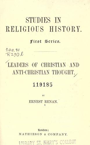 Nouvelles études d'histoire religieuse.
