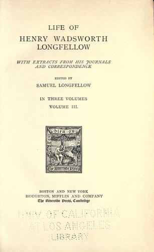 The works of Henry Wadsworth Longfellow