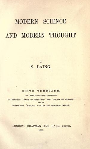 Modern science and modern thought