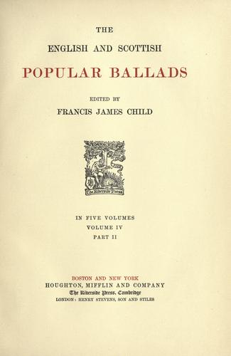 The English And Scottish Popular Ballads