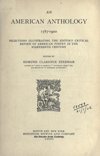 An American anthology, 1787-1900