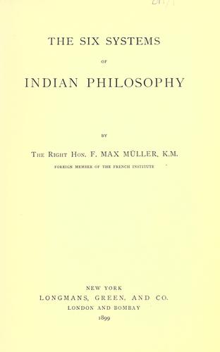 The six systems of Indian philosophy