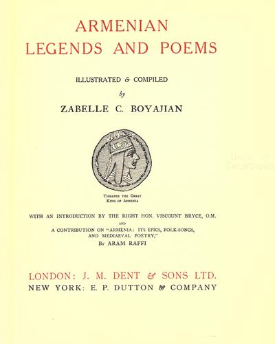 Armenian legends and poems