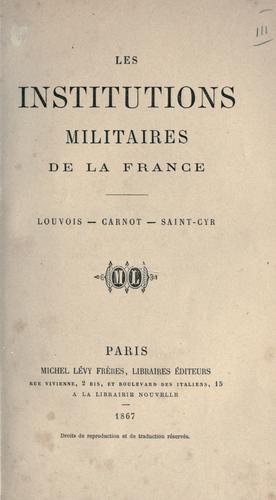 Les institutions militaires de la France by Henri d'Orléans duc d'Aumale cover