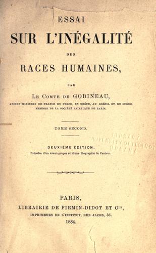 Essai sur l'inégalité des races humaines