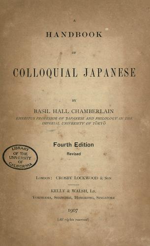 A handbook of colloquial Japanese