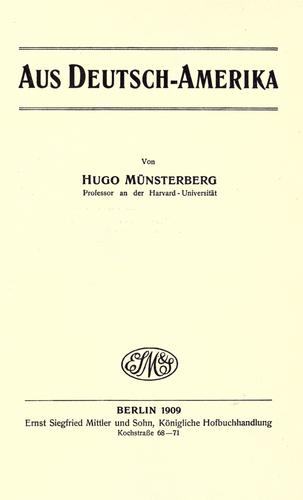 Aus Deutsch-Amerika by Hugo Münsterberg cover