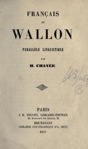 Français et wallon by Honoré Joseph Chavée cover