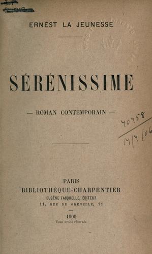 Sérénissime by Ernest La Jeunesse cover