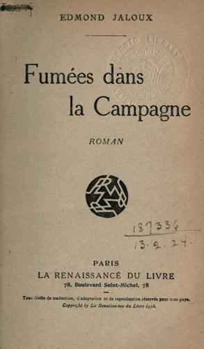 Fumées dans la campagne by Jaloux, Edmond cover