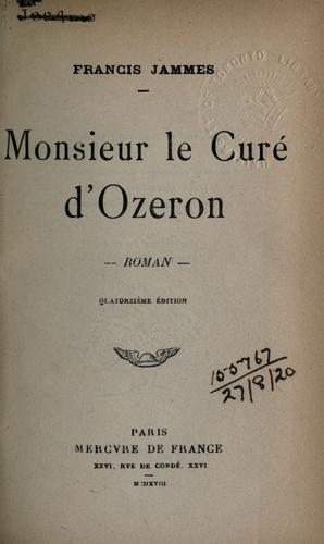 Monsieur le curé d'Ozeron, roman by Francis Jammes cover