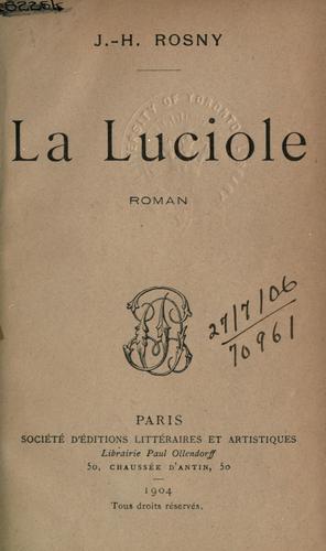 La luciole by Rosny, J.-H. cover