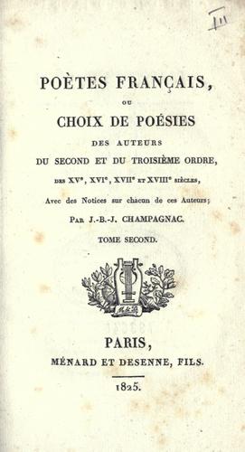 Poètes français by Jean Baptiste Joseph Champagnac cover