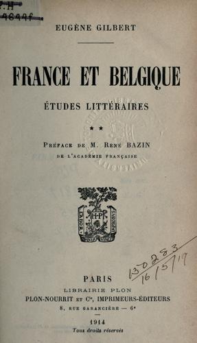 France et Belgique by Eugène Gilbert cover