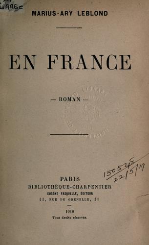 En France by Leblond, Marius cover