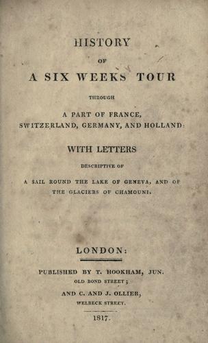 History of a six weeks' tour 1817 by Mary Shelley, Percy Bysshe Shelley cover