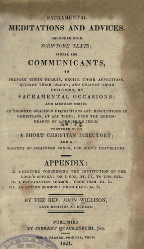 Sacramental meditations and advices