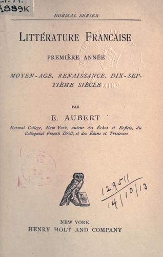 Littérature française by E. Aubert cover