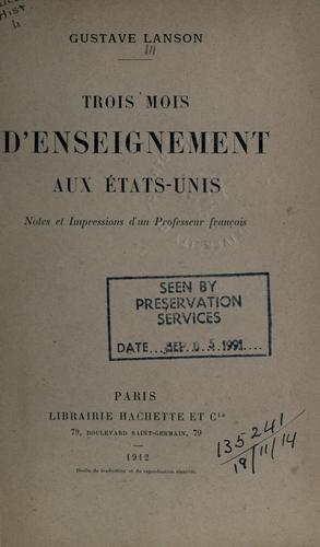Trois mois d'enseignement aux États-Unis