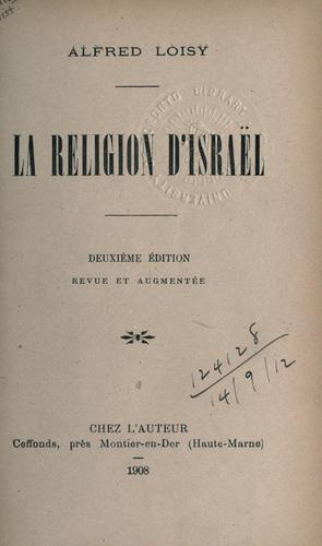La religion d'Israël