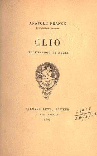 Clio. Illus. de Mucha by Anatole France cover