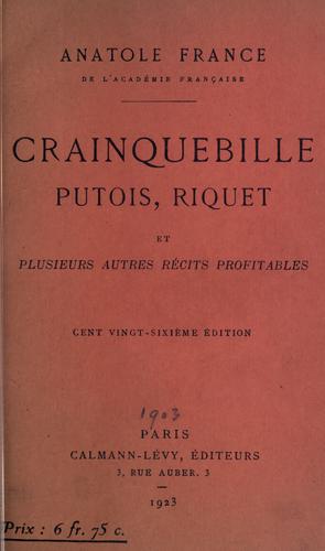 Crainquebille, pièce en trois tableaux by Anatole France cover