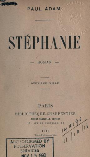 Stéphanie by Paul Adam cover