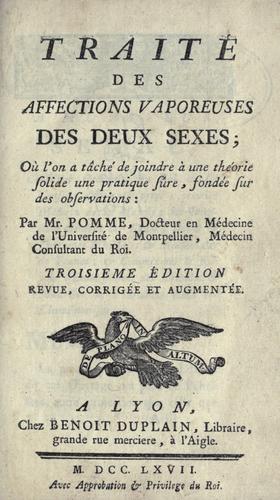Traité des affections vaporeuses des deux sexes