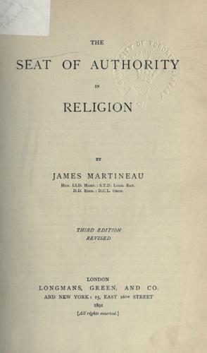 The seat of authority in religion
