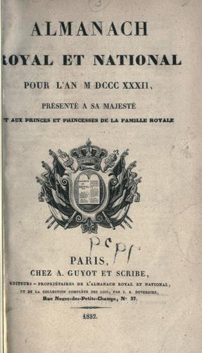 Almanach national 1832 by France cover