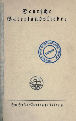 Deutsche Vaterlandslieder by  cover