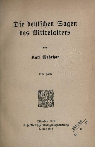 Deutsches Sagenbuch by Leyen, Friedrich von der cover
