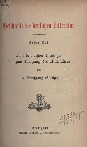 Geschichte der deutschen Litteratur