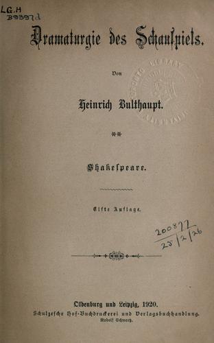 Dramaturgie des Schauspiels