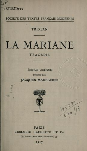 La Mariane by François Tristan L'Hermite cover