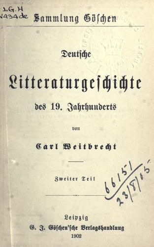 Deutsche Literaturgeschichte des 19. Jahrhunderts by Carl Weitbrecht cover