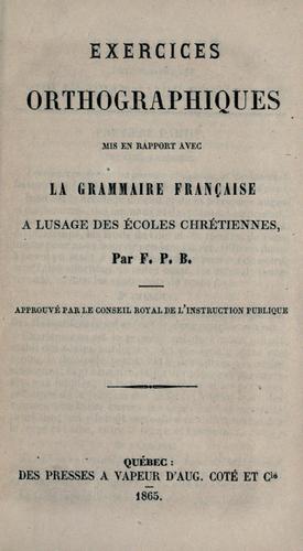 Exercices orthographiques