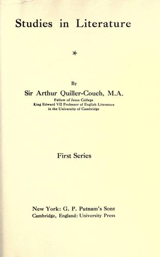 Studies in literature.  First series