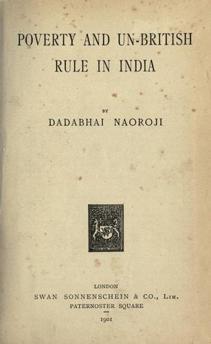 Poverty and un-British rule in India