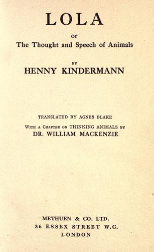 Lola by Henny Kindermann cover