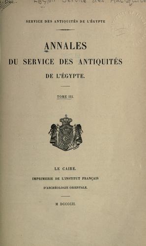 Annales du Service des Antiquités de l’Égypte by Service des Antiquités de l’Égypte cover